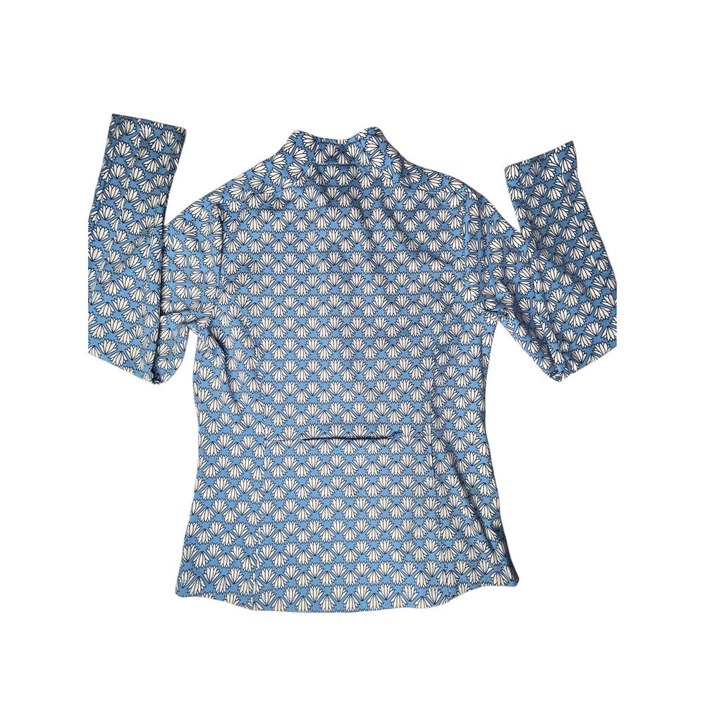 Sigrid Olsen women’s Interlock Zip Neck Shirt UPF 50 size M Long Sleeve - Picture 2 of 9